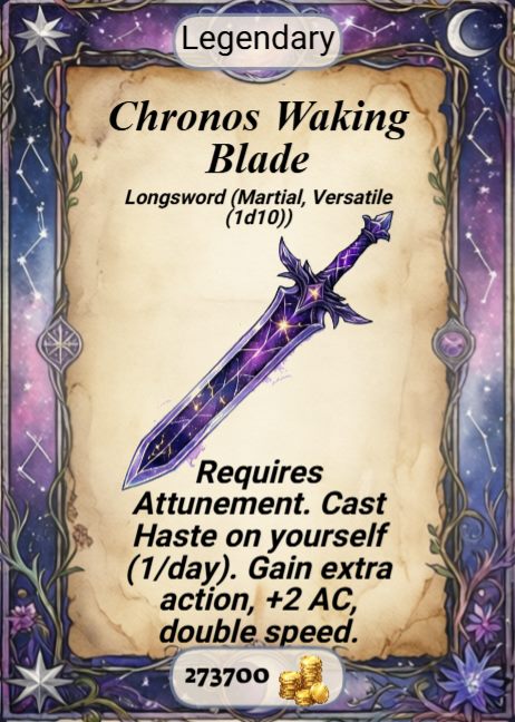 Chronos’ Waking Blade item card